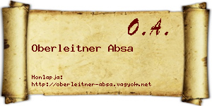 Oberleitner Absa névjegykártya